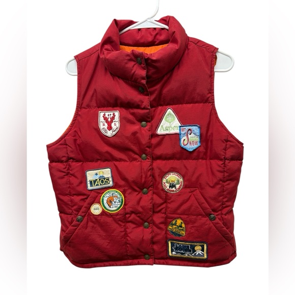 Ralph Lauren Jackets & Blazers - Ralph Lauren Vintage Women’s Red Vest with Colorful Ski Patches